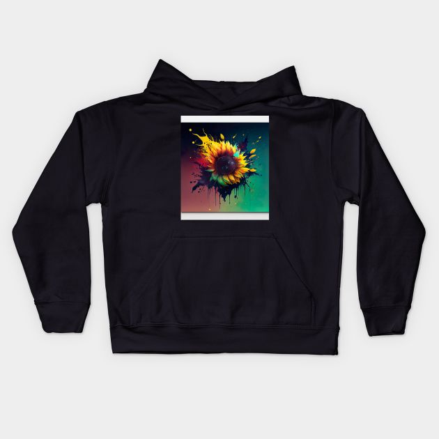 Sunflower Art Designs Kids Hoodie by Flowers Art by PhotoCreationXP